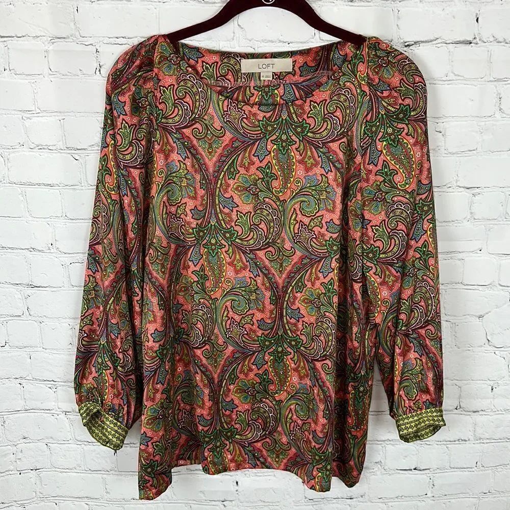 Loft Ann Taylor Women’s XS Polyester Blouse Floral Paisley